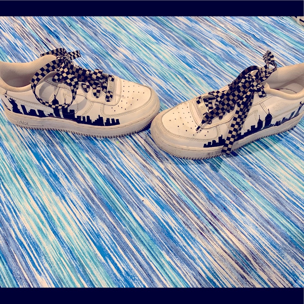 Custom painted city scape Nike Air
